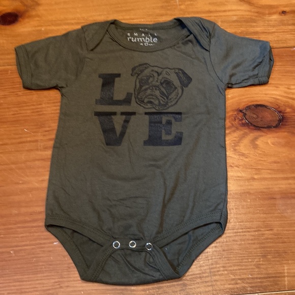 NWOT! SMALL RUMBLE 12-18M Pug Screen Printed Body Suit SS Unisex - Picture 11 of 14
